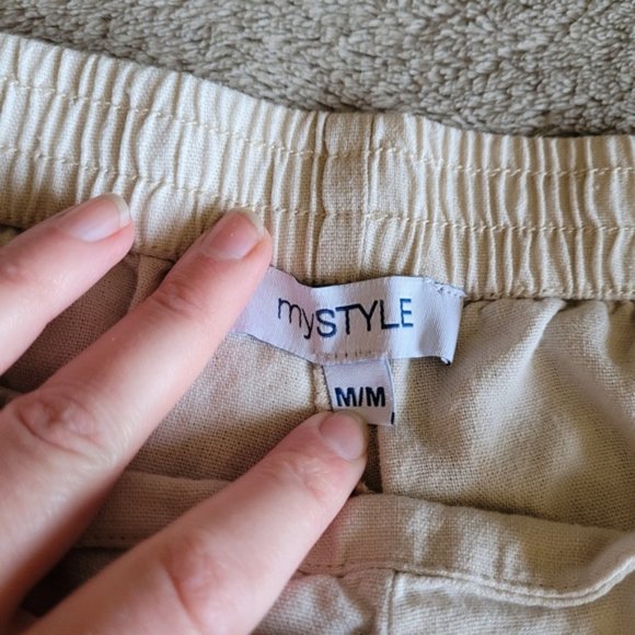 My Style high rise tie front linen blend pants size medium - Picture 8 of 10